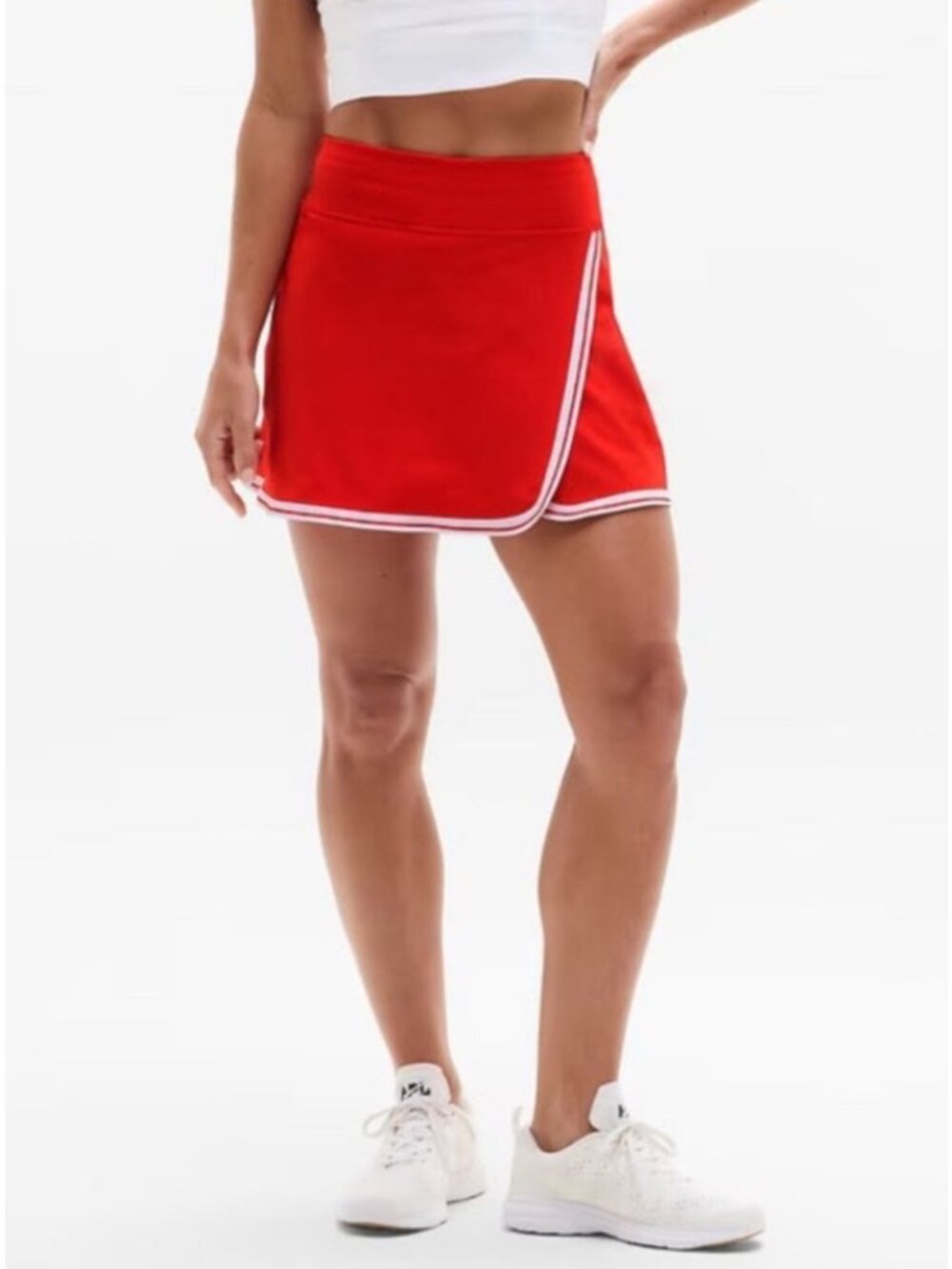 Athleta Red Mini Skort with White Trim